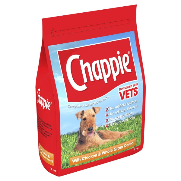 Chappie Complete Adult Dry Dog Food Chicken & Wholegrain Cereal 3kg