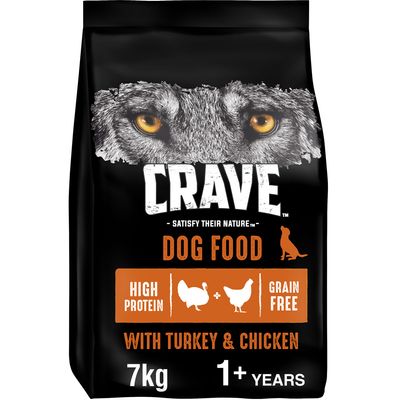 CRAVE Adult Turkey & Chicken Dry Dog Food 7kg