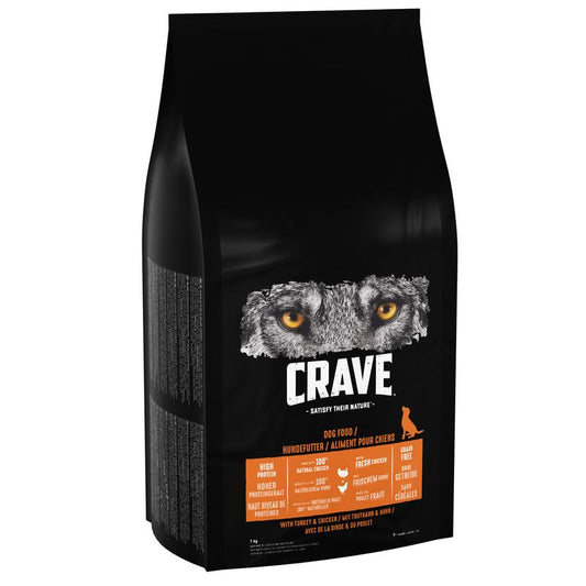 CRAVE Adult Turkey & Chicken Dry Dog Food  2.8kg