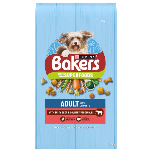 Bakers Adult Dry Dog Food Beef & Veg 14kg