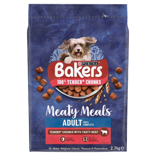 Bakers Adult Meaty Meals Tender Chunks with Tasty Beef 2.7kg