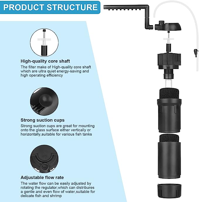 Fish tank outlet filter parts