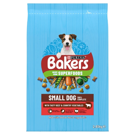 Bakers Adult Small Dog with Tasty Beef & Country Vegetables  2.85kg