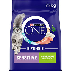 Purina ONE Sensitive Dry Cat Food with Turkey and Rice