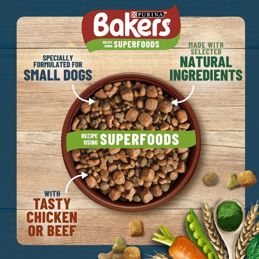 Bakers Complete Small Dog Beef & Vegetables Dry Dog Food 10kg