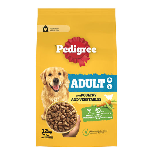 Pedigree Complete Adult Dry Dog Food Poultry & Veg 12kg