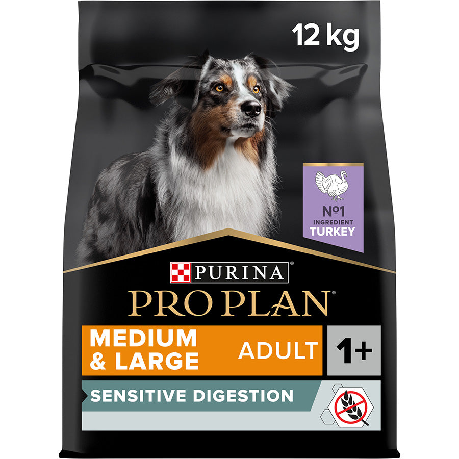 Pro Plan Sensitive Digestion Medium & Large Adult Dry Dog Food Turkey 12kg