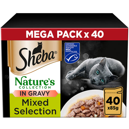 Sheba Natures Collection Wet Adult Cat Food Mixed Selection 40x85g