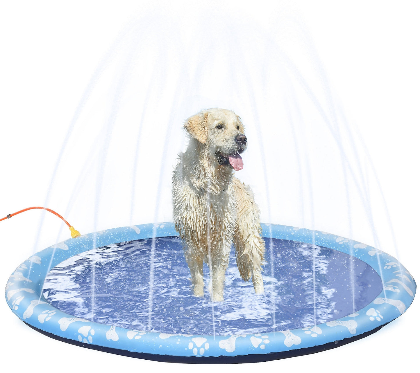 PawHut 170cm Splash Pad Sprinkler for Pets Dog Bath Pool Water Game Mat Toy Non-slip Outdoor Backyard