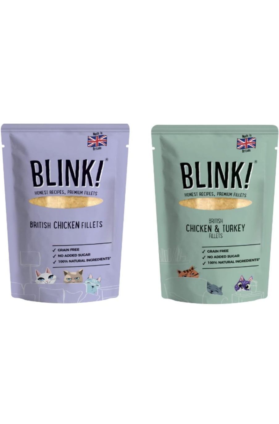 Blink! 28x85g Chicken & Turkey and Chicken Fillets in Jelly Wet Cat Food