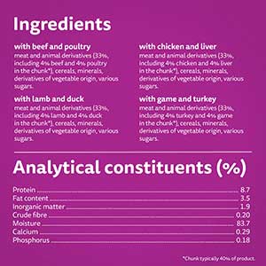 Whiskas Wet 1+ Adult Cat Food Duo Meaty Combos in Jelly 12x85g Pouches